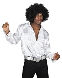 Disco Blouse Wit Met Roezels