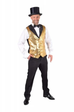 Gilet Paillet Goud Deluxe