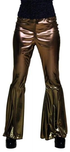 Disco Broek Wijde Pijpen Goud
