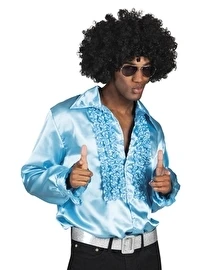 Disco Blouse Turqoise Met Roezels