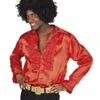 Disco Blouse Rood Met Roezels