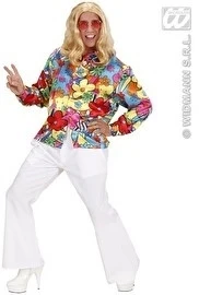 Hippie Heren Blouse Met Bloemen
