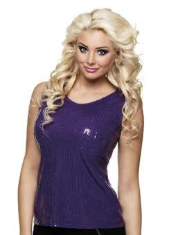Topje Pailletten Paars