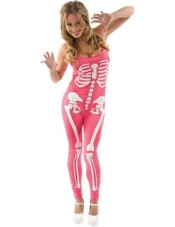 Roze Skelet Catsuit