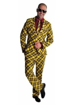 Kostuum Geel Zwart Geruit