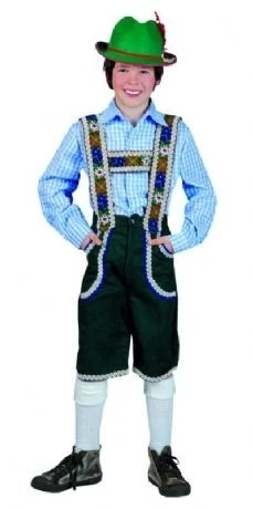 Tiroler Geruit Overhemd Kinderen Blauw / Wit