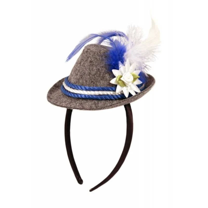 Tiara Mini Hoedje Blauw Oktoberfest 3 Tiara Mini Hoedje Blauw Oktoberfest - Afbeelding 3
